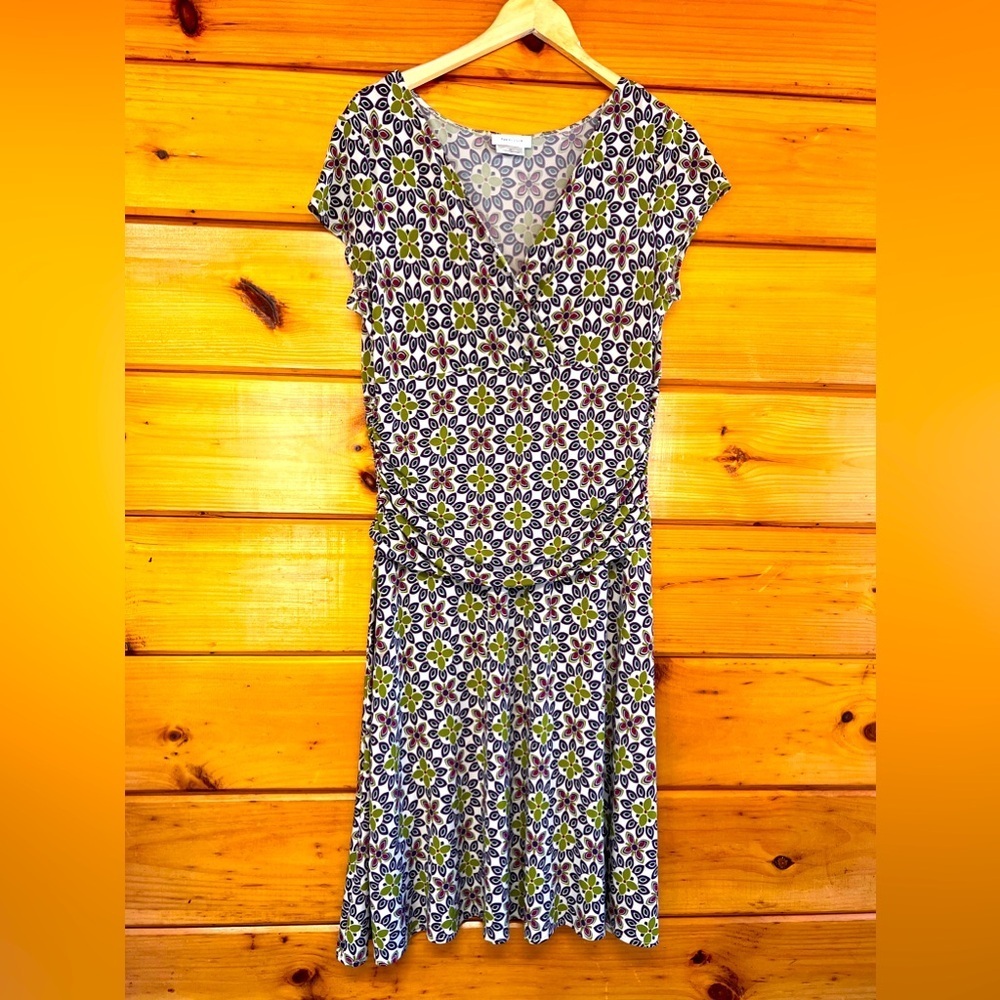 Van Heusen Midi Floral V Neck Stretchy Cap Sleeves 16
